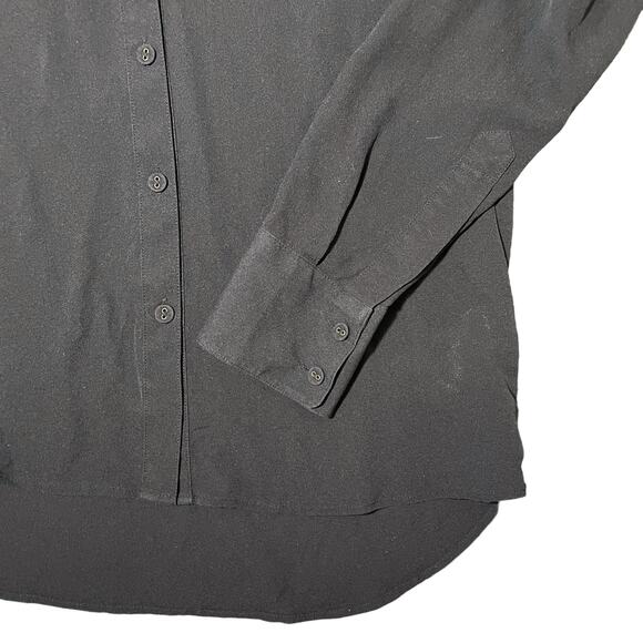 Ines de la Fressange x Uniqlo Silk Frilled Blouse Ruffle Top Black - Size Small - Picture 5 of 7